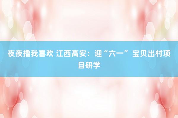 夜夜撸我喜欢 江西高安：迎“六一” 宝贝出村项目研学