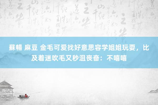 蘇暢 麻豆 金毛可爱找好意思容学姐姐玩耍，比及着迷吹毛又秒沮丧奋：不嘻嘻