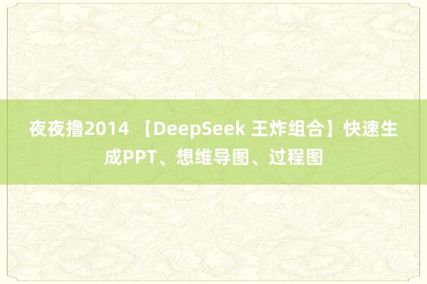 夜夜撸2014 【DeepSeek 王炸组合】快速生成PPT、想维导图、过程图